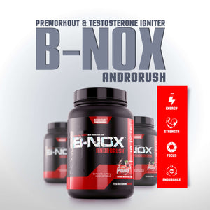 B-NOX ANDRORUSH - 65 SERV <br> PRE-WORKOUT & TESTOSTERONE ENHANCER