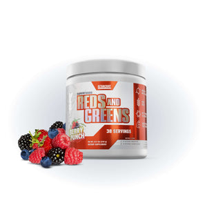 REDS AND GREENS <br> SUPERFOODS & TESTOSTERONE SUPPORT